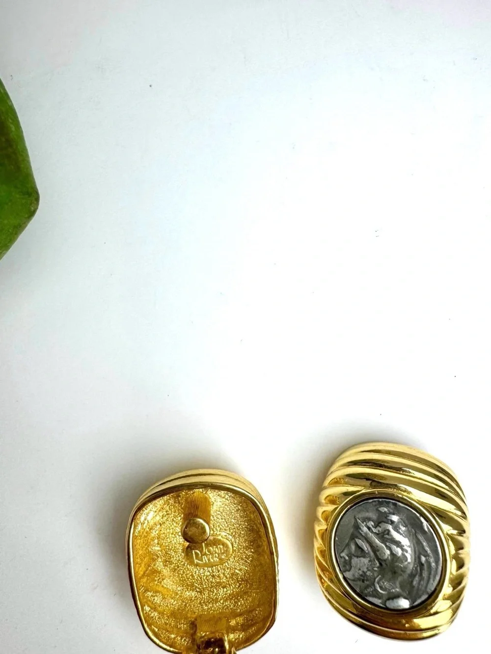 Vintage Joan Rivers Faux Ancient Coin Earrings